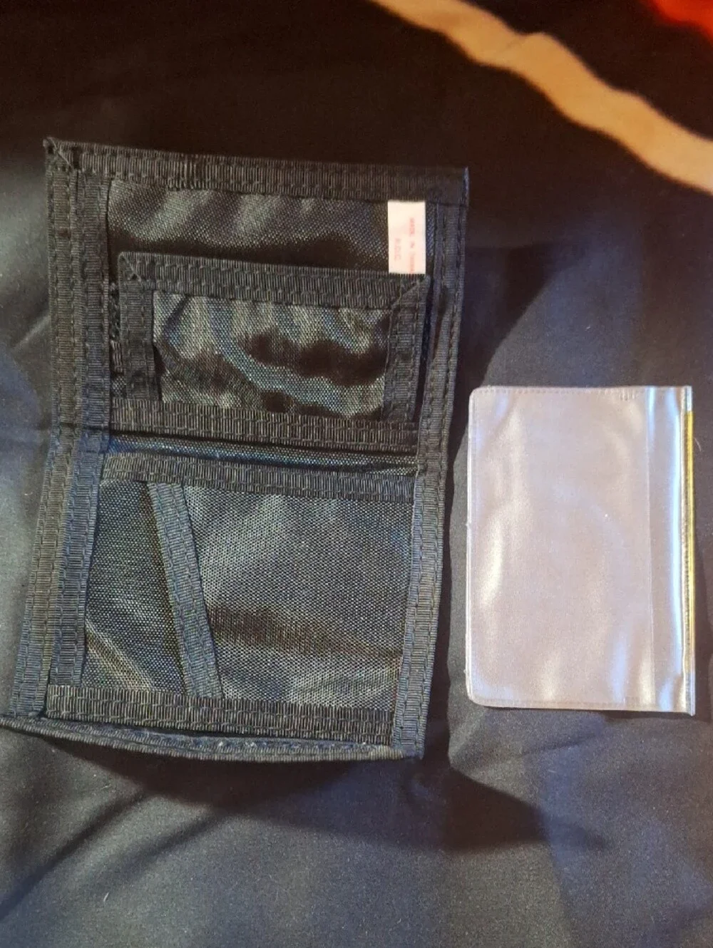Harley-Davidson Black Trifold Velcro Wallet with Orange Shield and Blue Logo